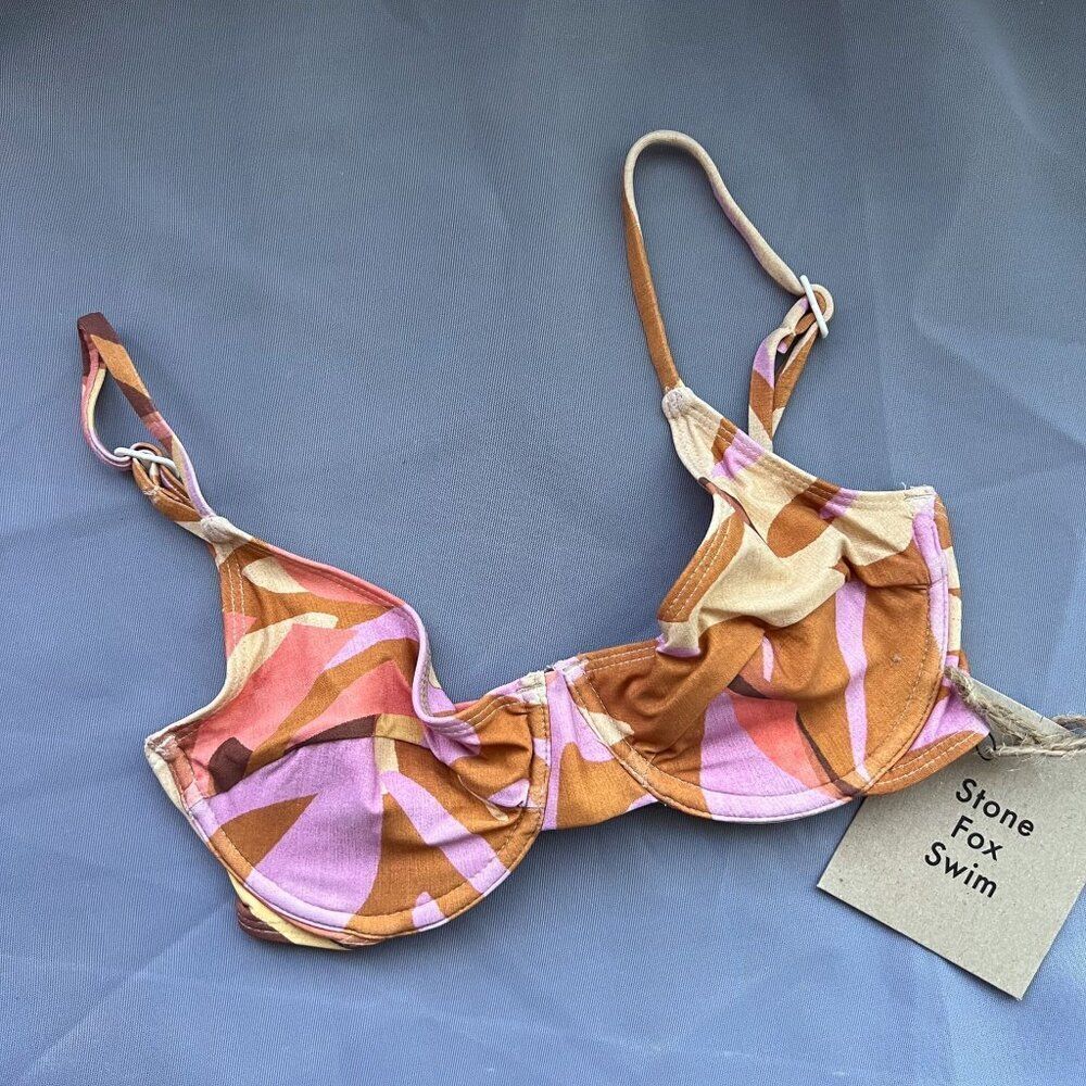 Stone Fox Swim x Free People Conch Bikini Top in Tropic XS NWT